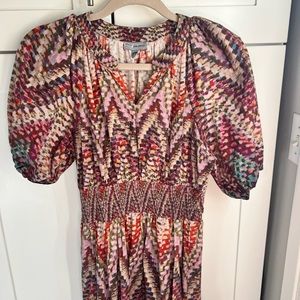 Conditions Apply Anthropologie Puff Sleeve MIDI Dress Size 6